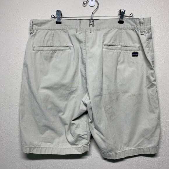 Patagonia Mens Gray Tan Khaki Organic Cotton Shorts Size 36 - Picture 3 of 8